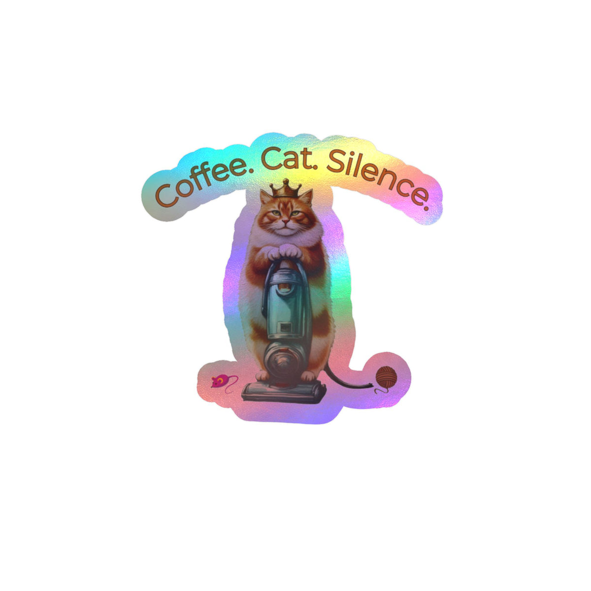 Coffee Cat Silence Sticker | Funny Introvert Cat Lover Decal