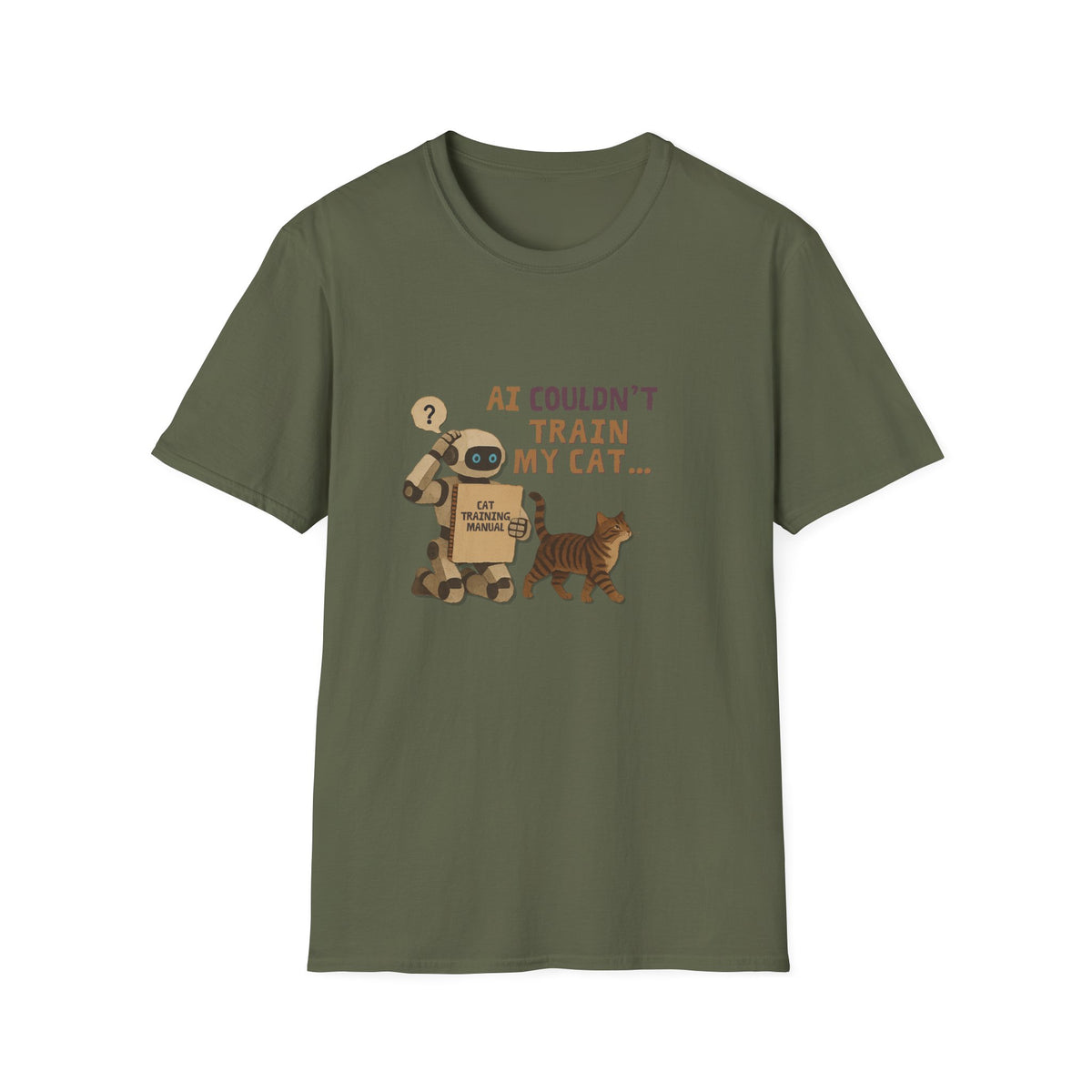 AI Couldn’t Train My Cat T-Shirt | Funny Cat Lover Sarcastic Tee