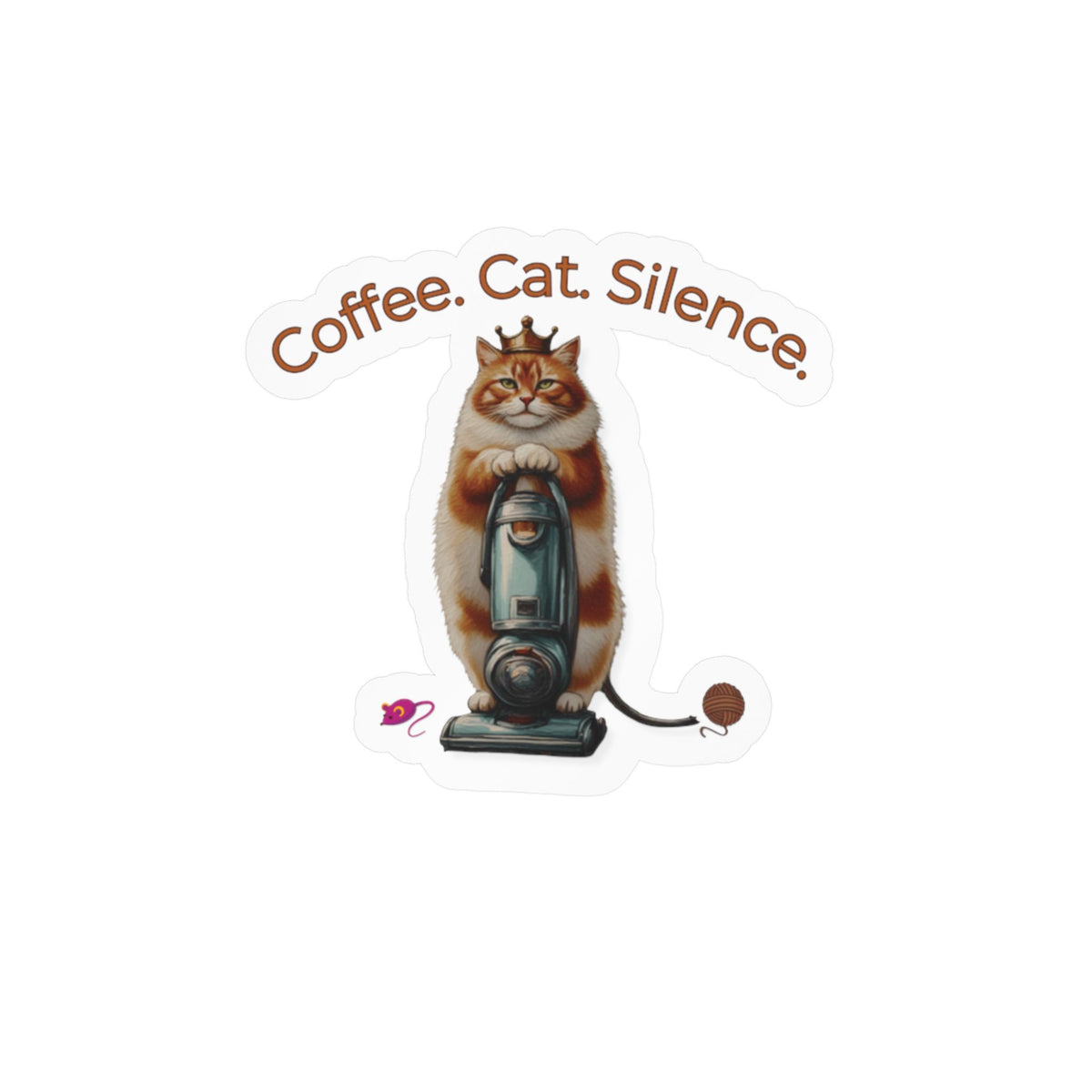 Coffee Cat Silence Sticker | Funny Introvert Cat Lover Decal