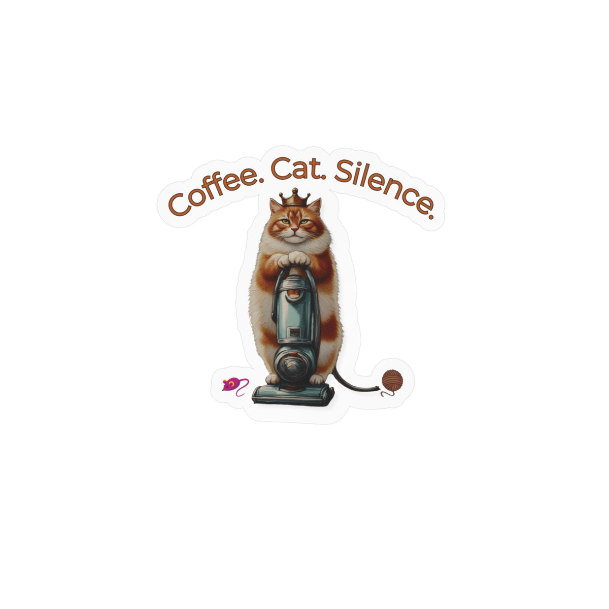 Coffee Cat Silence Sticker | Funny Introvert Cat Lover Decal