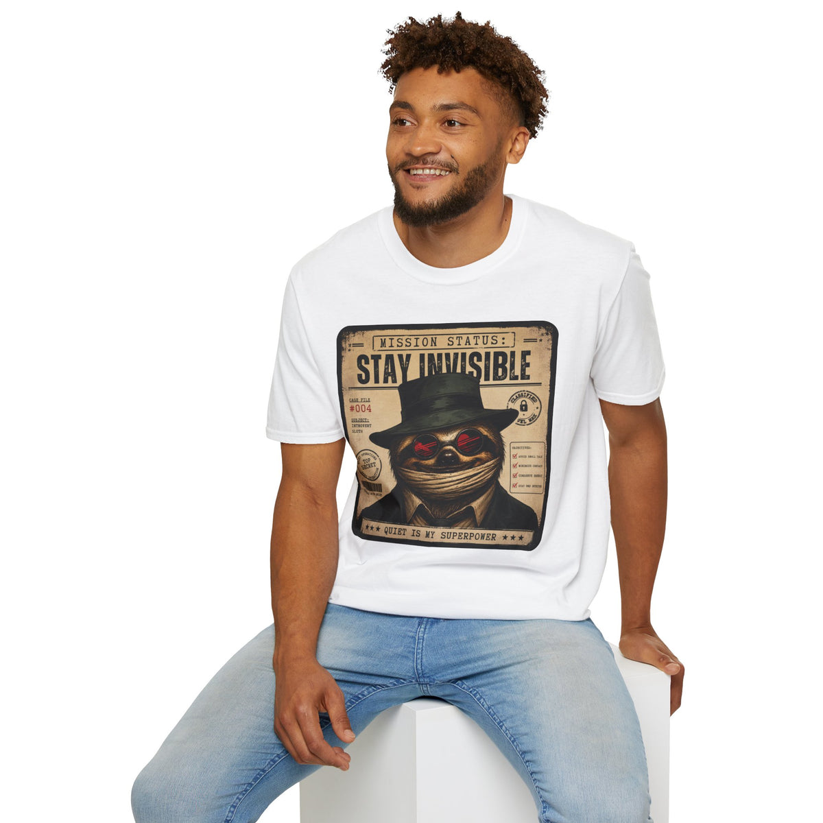 Stay Invisible  Sloth  T- Shirt  | Funny Introvert Graphic Tee