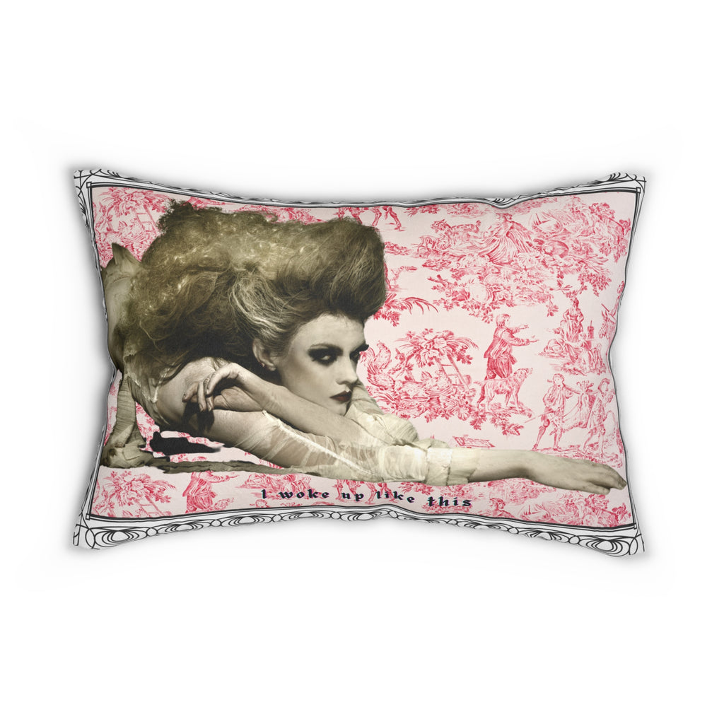 I Woke up Like This Pillow |Vintage Gothic Woman Throw Pillow