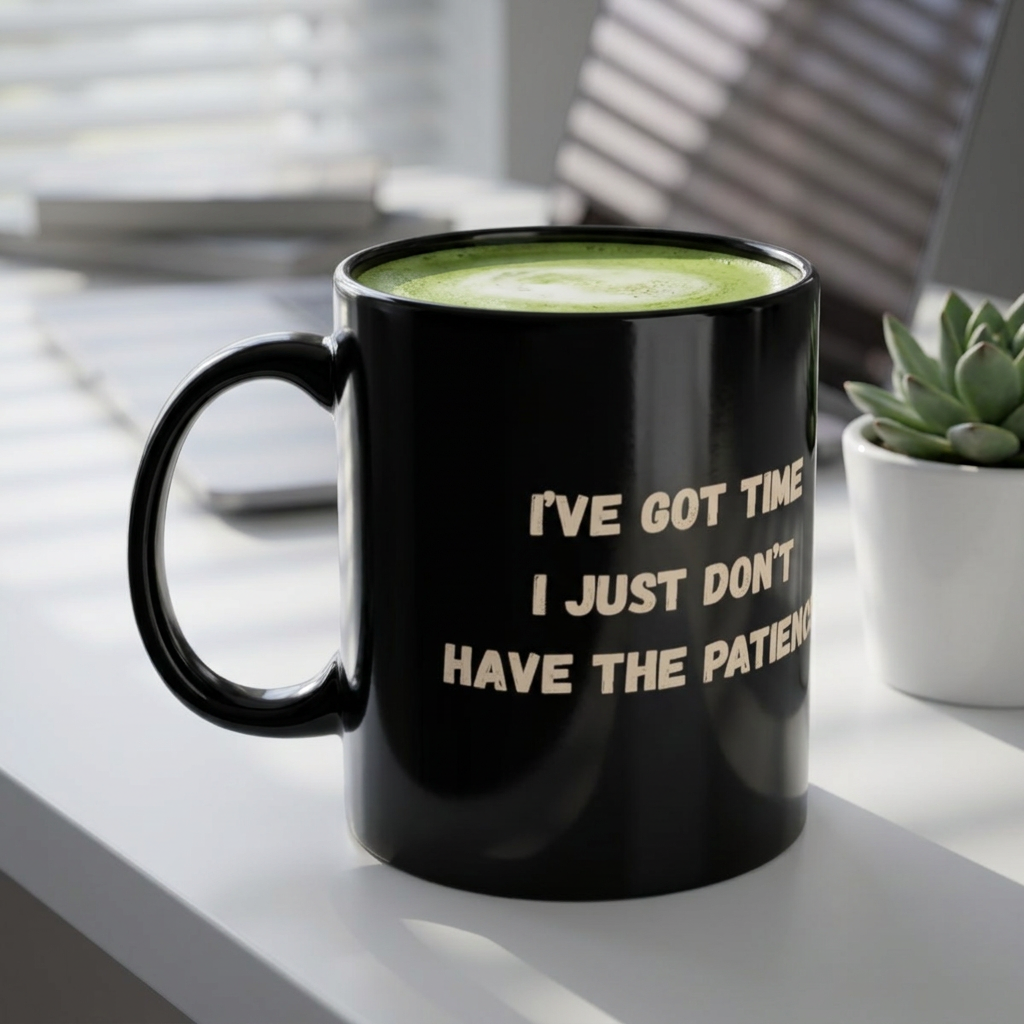 I’ve Got the Time, Just Don’t Have the Patience | Black Ceramic Mug