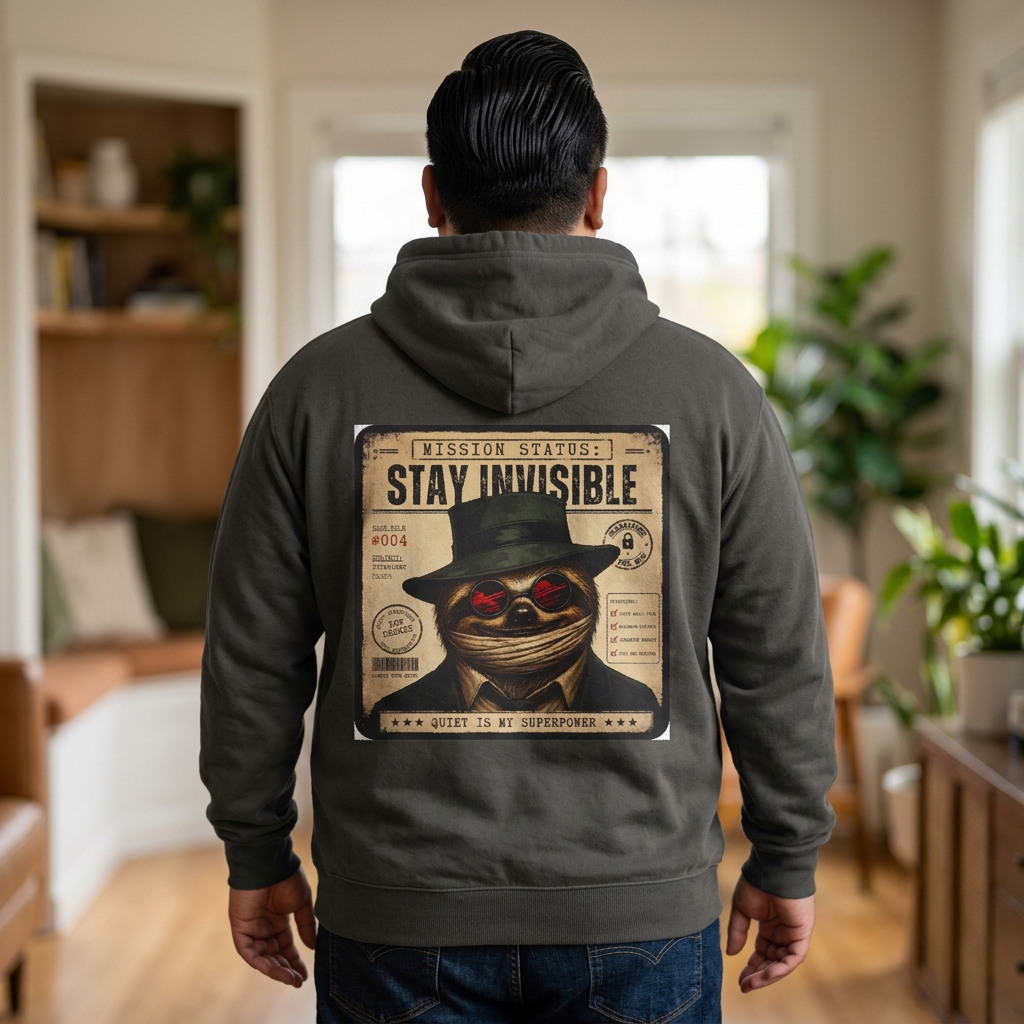 Stay Invisible Sloth Hoodie  | Funny Introvert Graphic Sweatshirt