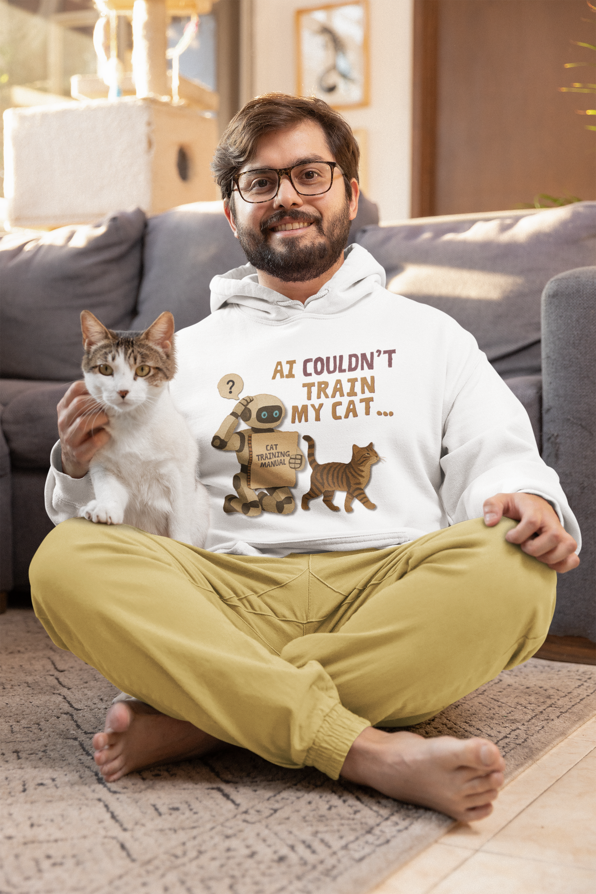 AI Couldn’t Train My Cat Sweatshirt | Funny Cat Lover Gift