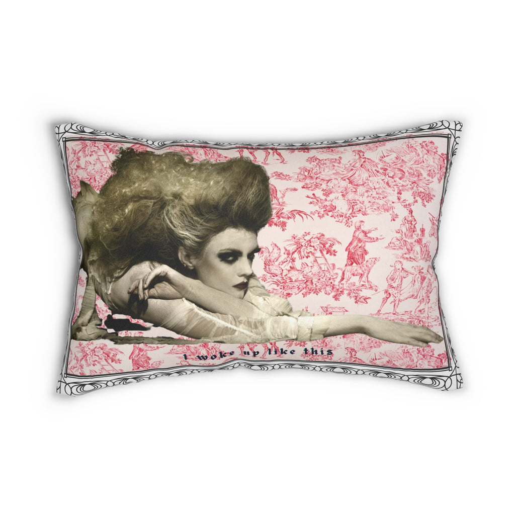 I Woke up Like This Pillow |Vintage Gothic Woman Throw Pillow