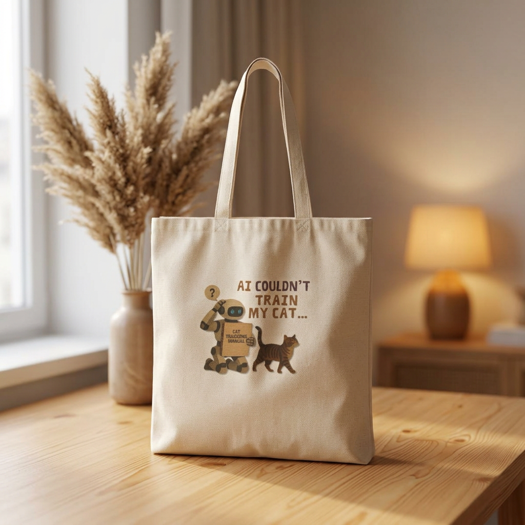 AI Couldn‘t Train My Cat Tote Bag |Funny Cat Lover Gift