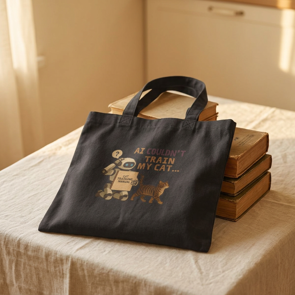 AI Couldn‘t Train My Cat Tote Bag |Funny Cat Lover Gift