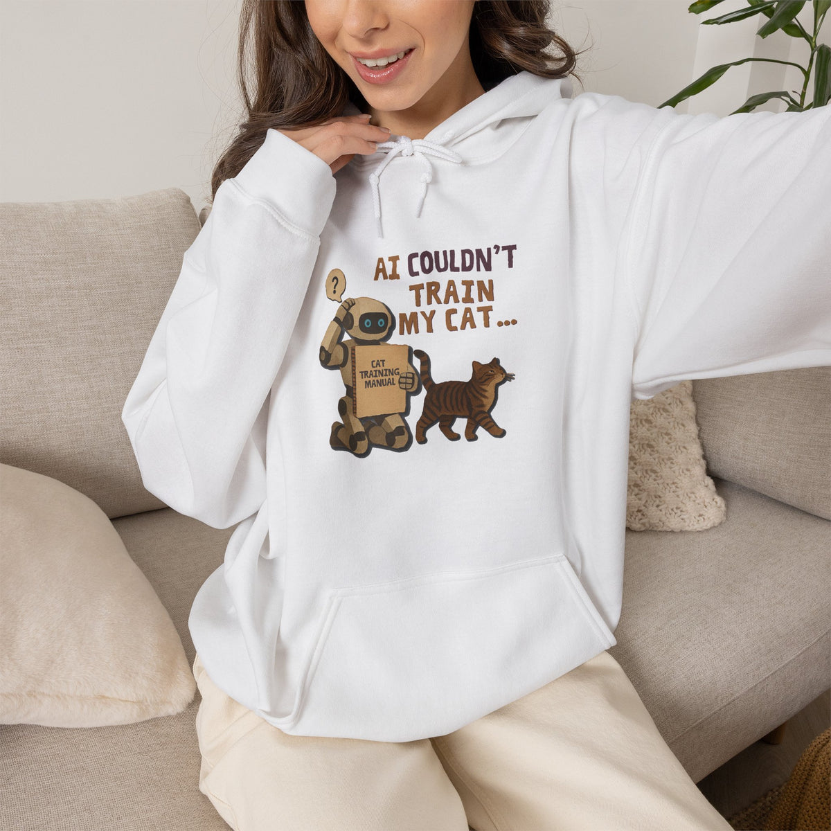 AI Couldn’t Train My Cat Sweatshirt | Funny Cat Lover Gift