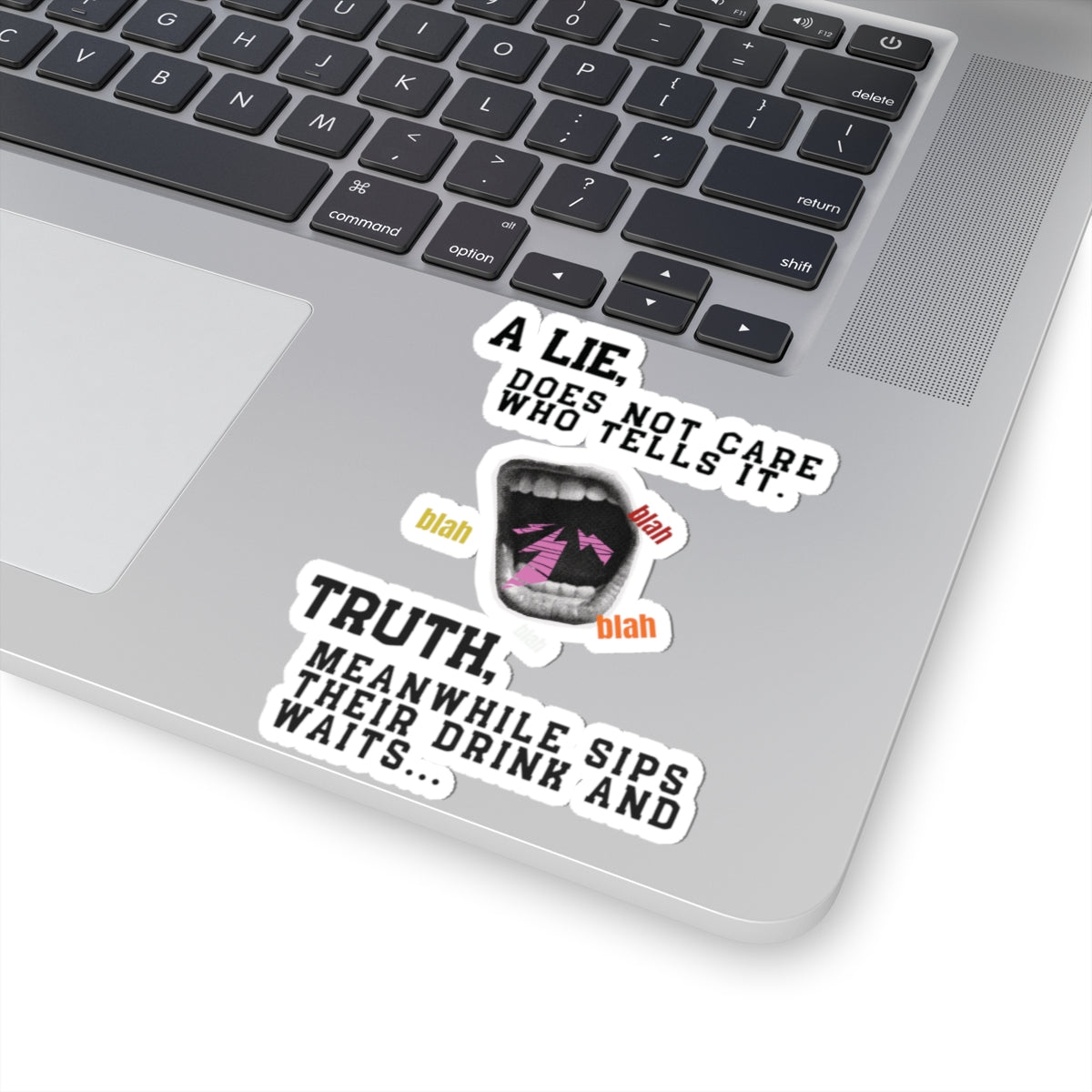 A Lie Does Not Care Who Tells It Sticker | Sarcastic Quote Vinyl Sticker