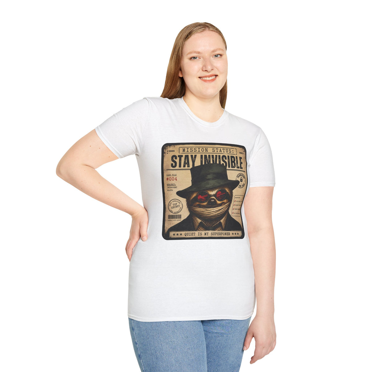 Stay Invisible  Sloth  T- Shirt  | Funny Introvert Graphic Tee