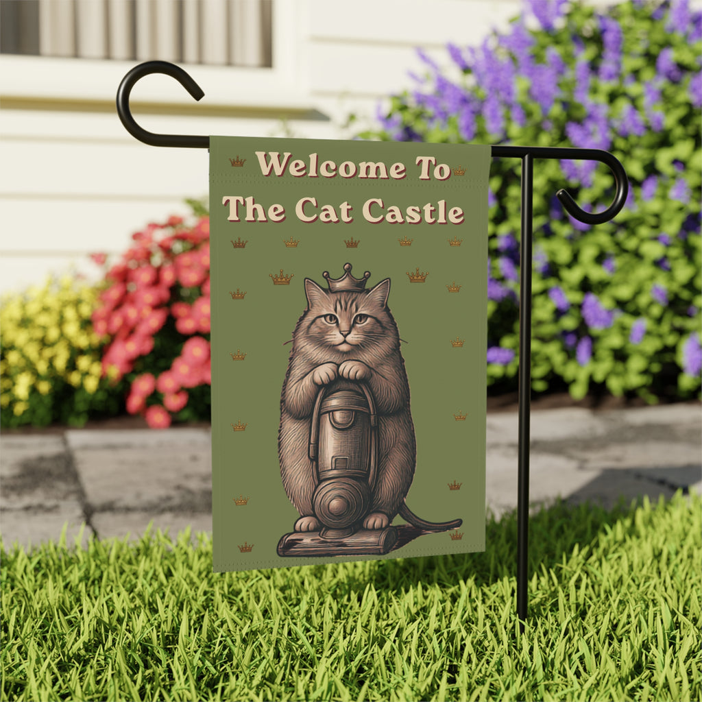 Welcome to the Cat Castle Garden Flag | Funny Cat Lover Yard Decor