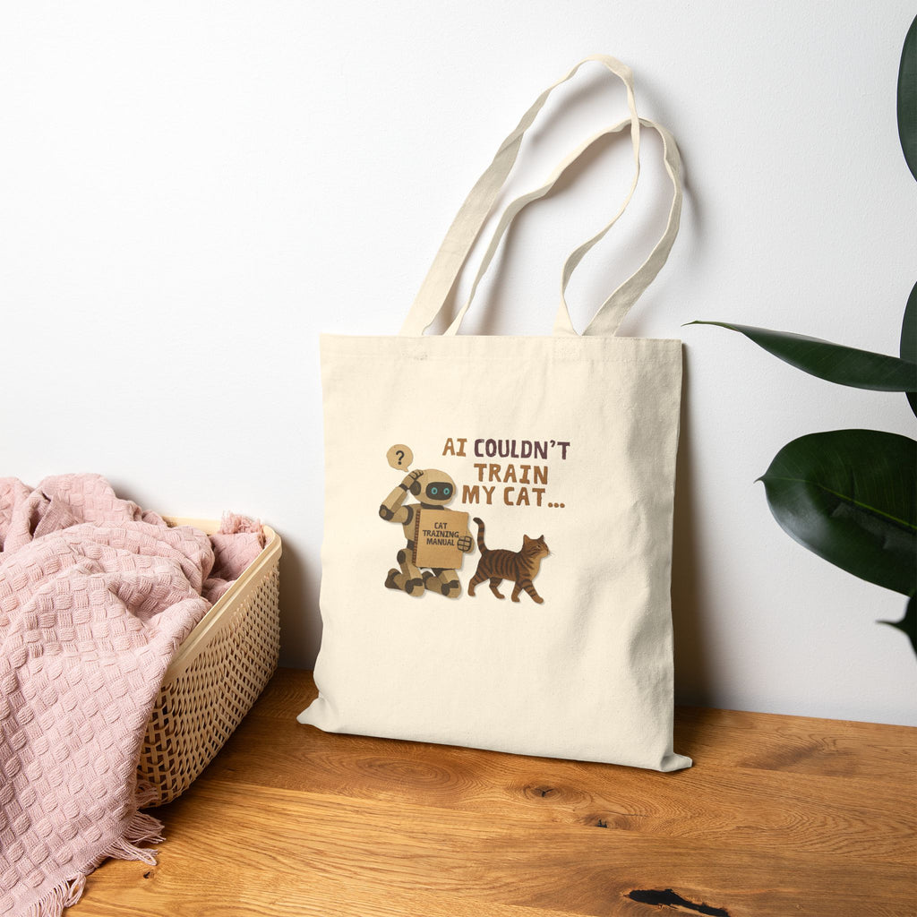 AI Couldn‘t Train My Cat Tote Bag |Funny Cat Lover Gift
