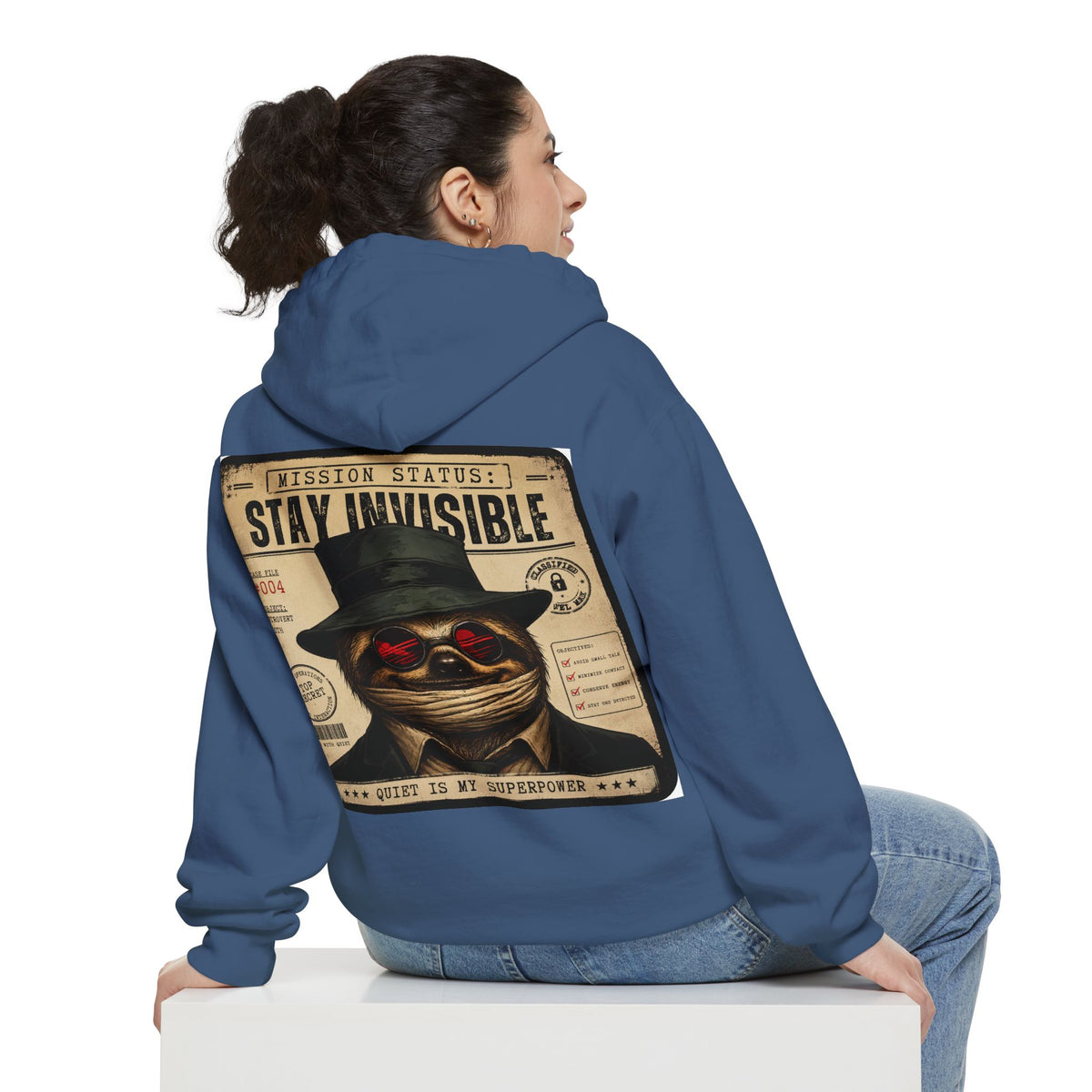 Stay Invisible Sloth Hoodie  | Funny Introvert Graphic Sweatshirt