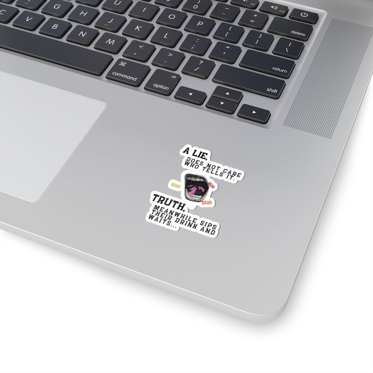 A Lie Does Not Care Who Tells It Sticker | Sarcastic Quote Vinyl Sticker