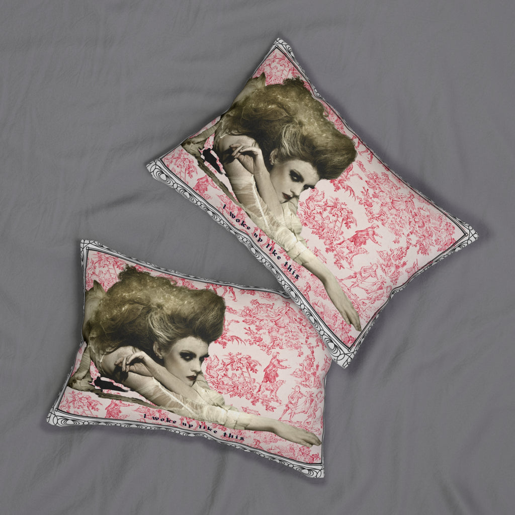 I Woke up Like This Pillow |Vintage Gothic Woman Throw Pillow